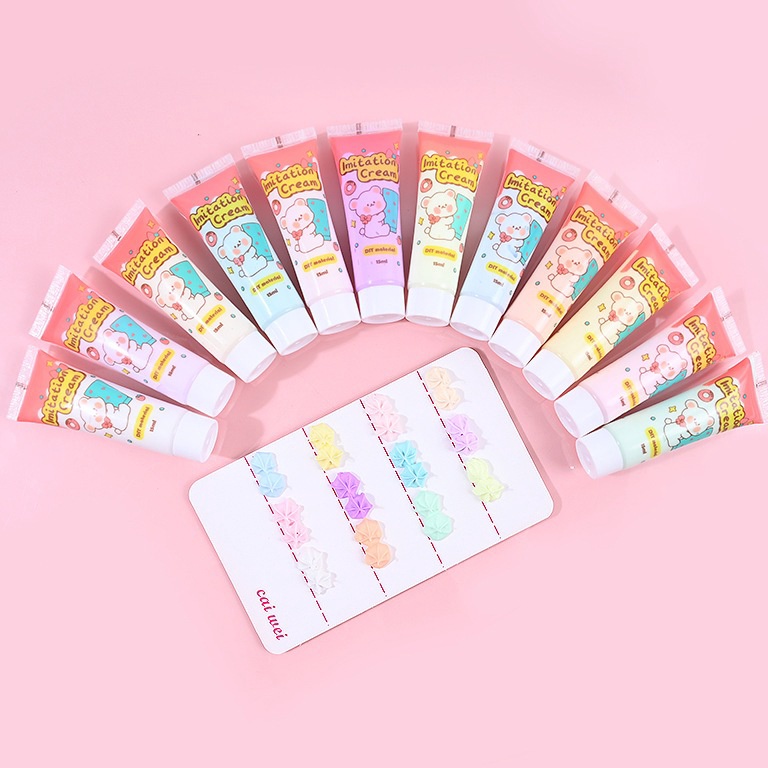

KODE J2N6 Lem Deco Krim Resin Clay ukuran 15 ML All Warna free spuit 12pcs