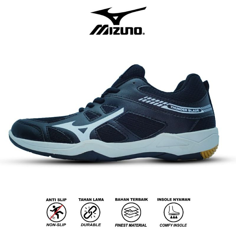 Mizuno Sepatu Olahraga Pria Running Badminton Ringan Karet Berdecit