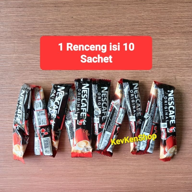 

Kopi NESCAFE 3in1 Coffee ORIGINAL 3 in 1 Harga per Renceng isi 10 Sachet BPOM