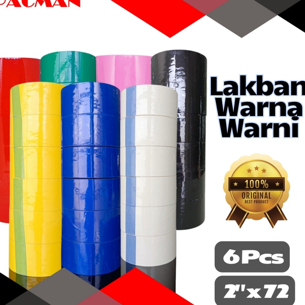 

KODE Y3N7 6 PCS1 SLOP Lakban Warna Warni Original Pacman 1