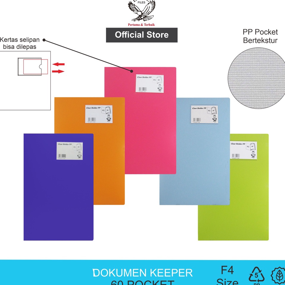 

KODE I1D7 EAGLE Dokumen Keeper F4 FOLIO 6 Pocket Map Dokumen Clear Holder Document Keeper Display Book E32