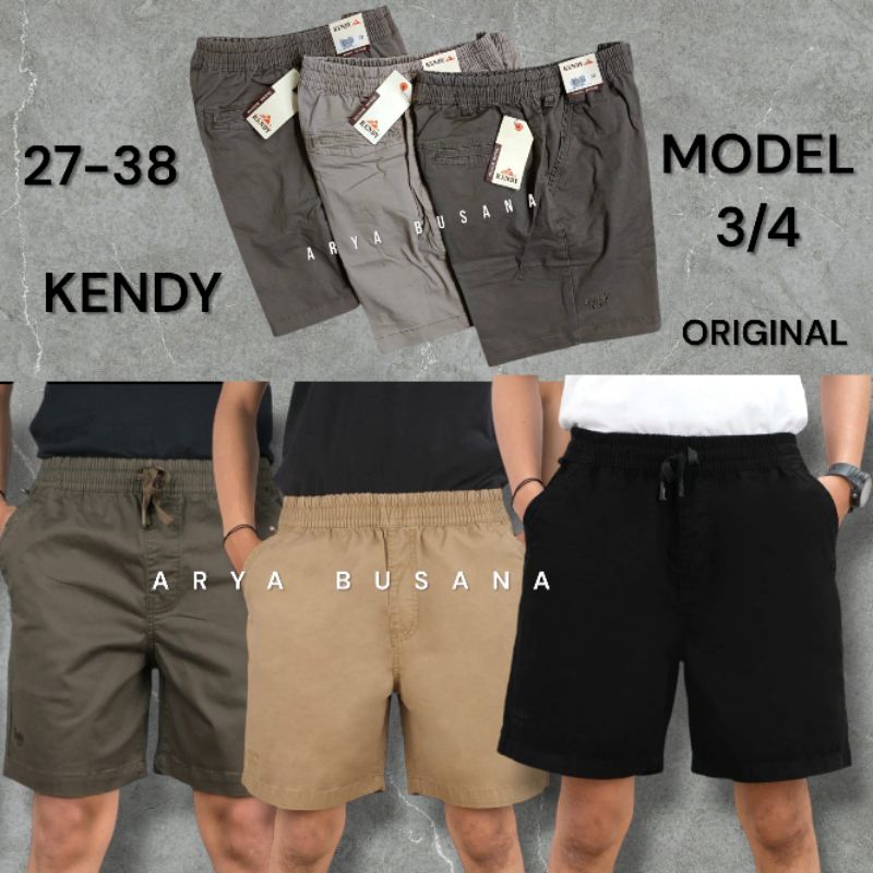 CELANA PENDEK KENDY POLOS PINGGANG KARET PRIA ORIGINAL PREMIUM | CELANA KENDY