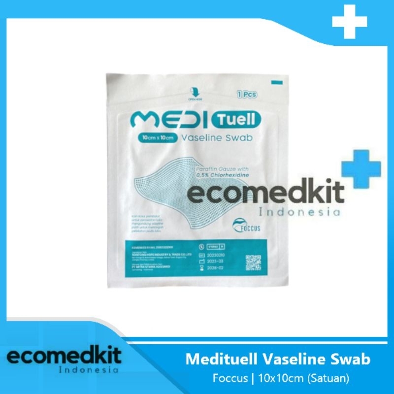 Kasa Antibiotik Penutup Luka Medituell 10x10cm Vaseline Swab