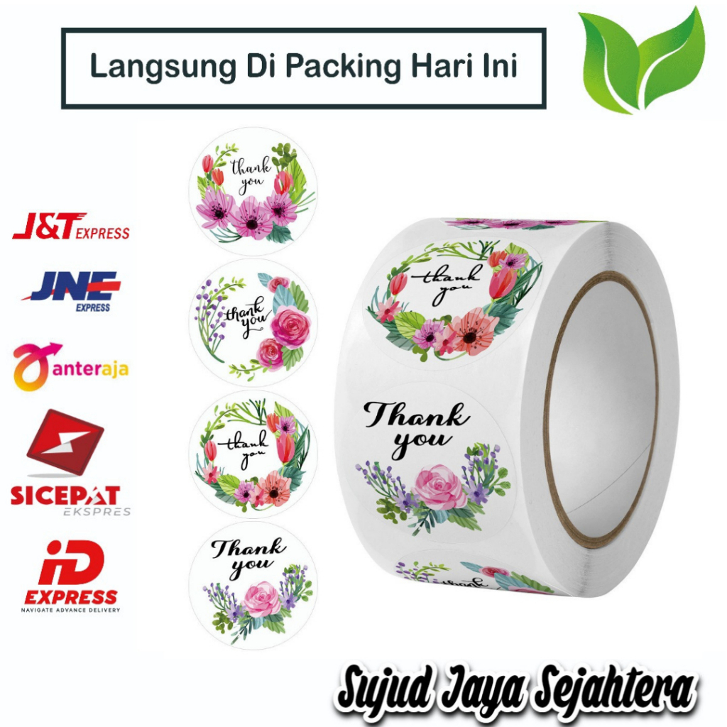 

22. STICKER THANK YOU STICKER TERIMA KASIH (MODEL RANDOM I) 1 ROLL ISI 500 PCS TINGGAL KUPAS DAN TEMPEL
