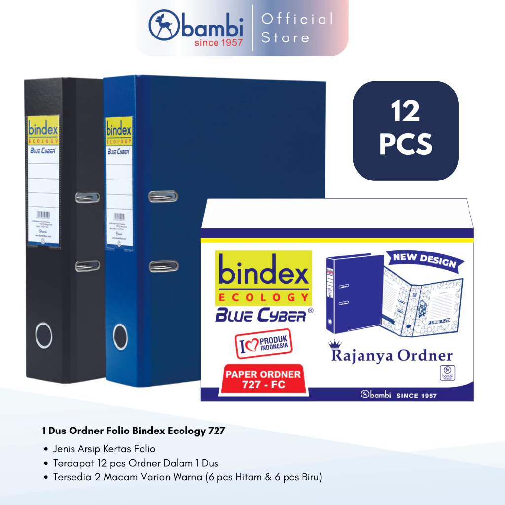 

1 DUS Bindex Ecology Ordner Folio JUMBO SIZE 50 mm Paper Lever Arch File kode 727 - MIX
