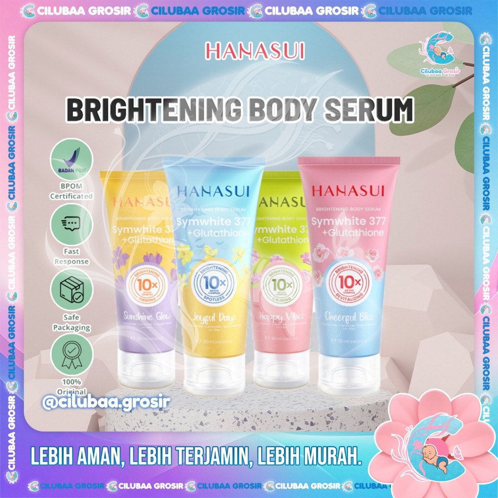 HANASUI Brightening Body Serum Symwhite 377 + Glutathione 180ml || Hanasui Brightening 10x Active Co