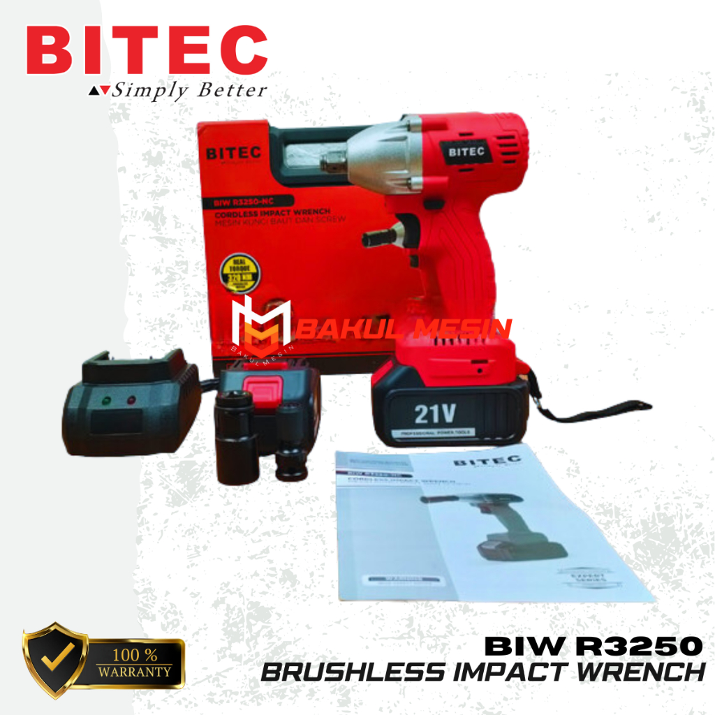 BITEC BIW R3250 mesin pembuka baut brushless impact wrench BIWR3250