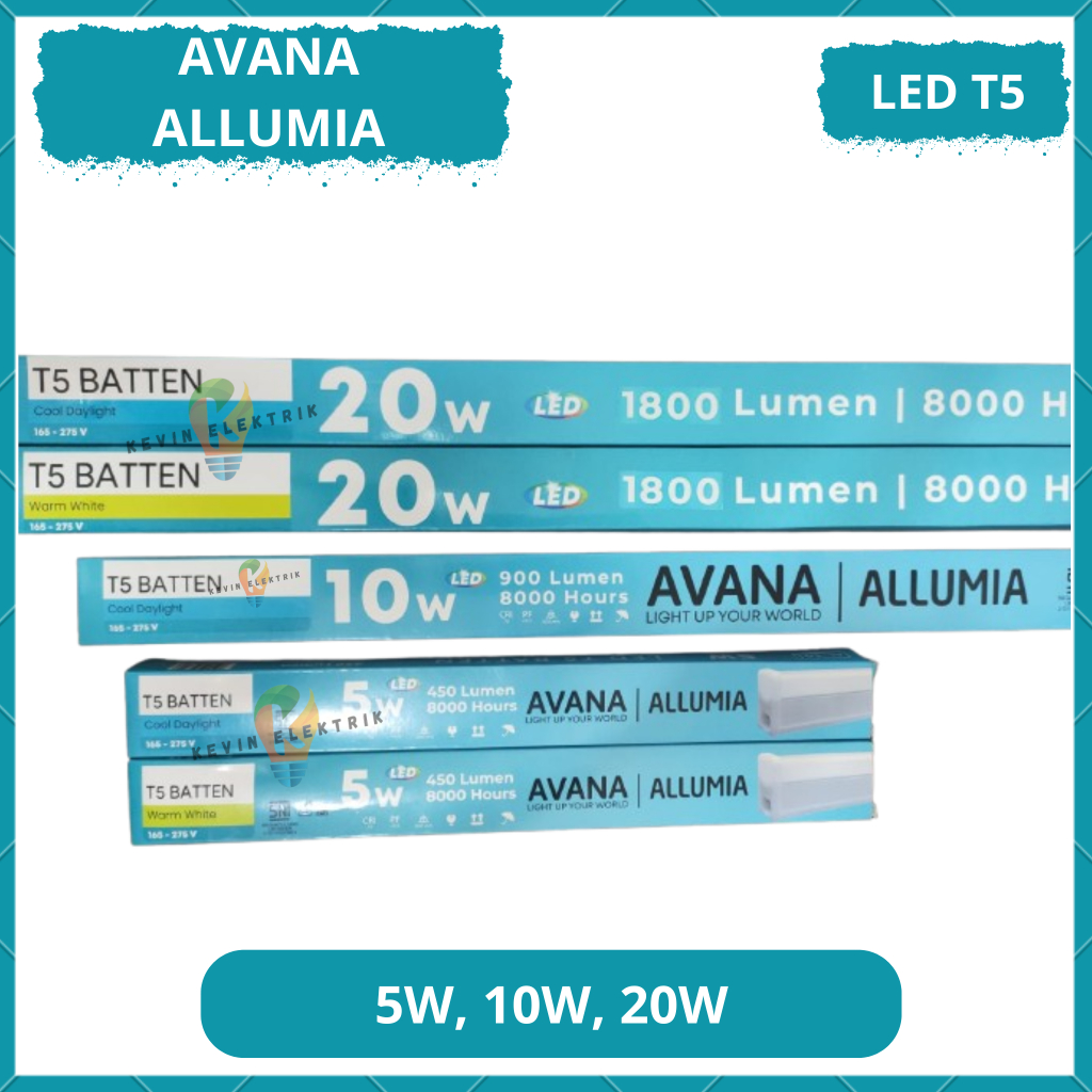 AVANA ALLUMIA T5 BATTEN 5 WATT, 10 WATT, 20 WATT (KUNING & PUTIH)
