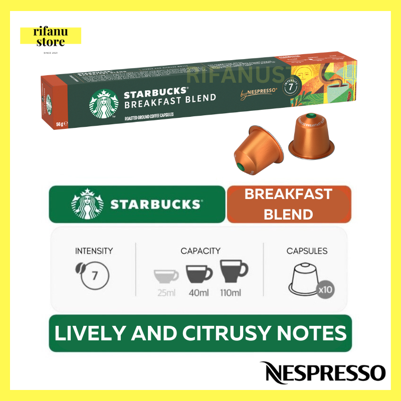 

Nespresso Starbucks Breakfast Blend Roast Coffee Capsule