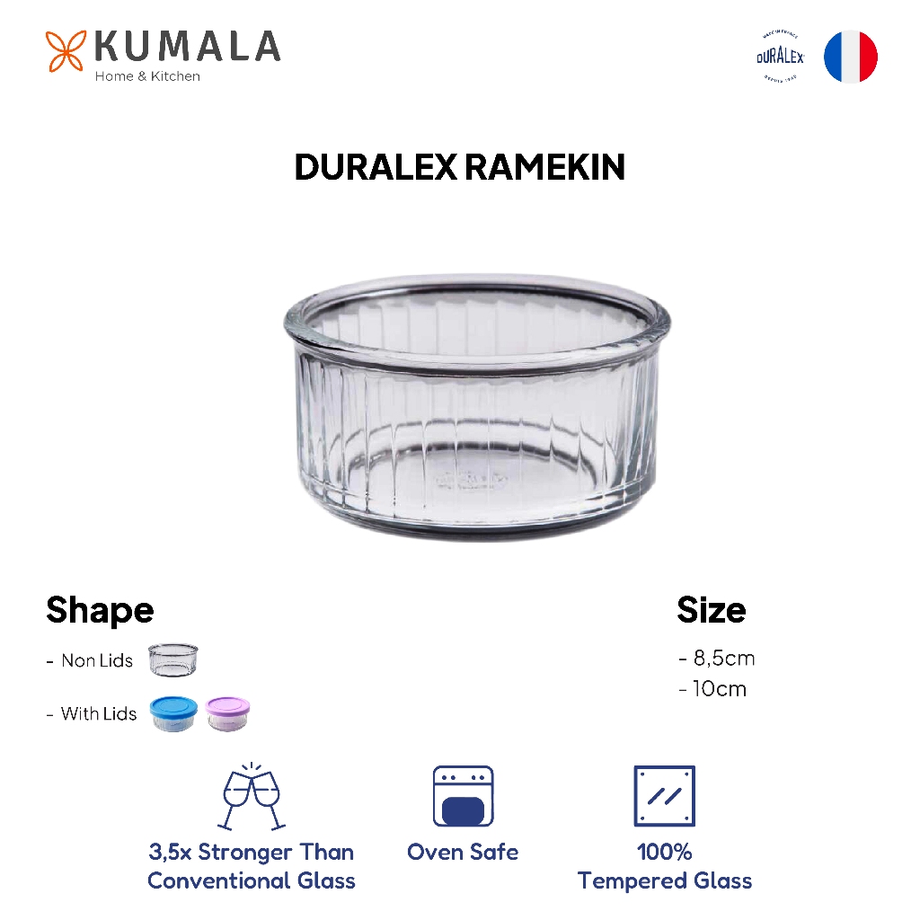 DURALEX RAMEKIN - Wadah Mangkuk Kue Kaca Creme Brulee - Oven Baking