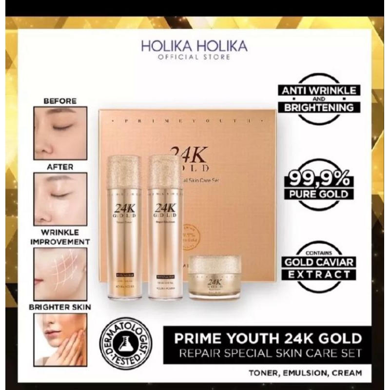 ￼PRIME YOUHT 24K GOLD HOLIKA HOLIKA ((DIJAMIN ORI))🇰🇷