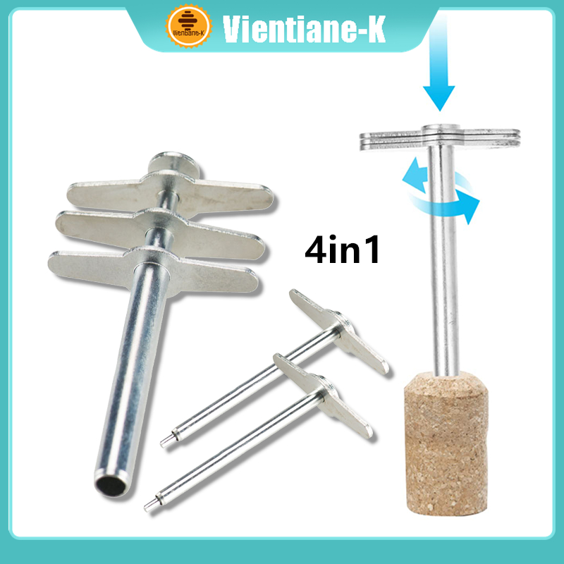 Cork Borer Pelubang Gabus Pembolong Pelubang Sumbat Karet 1 Set Isi 4 Jenis Stainless Steel
