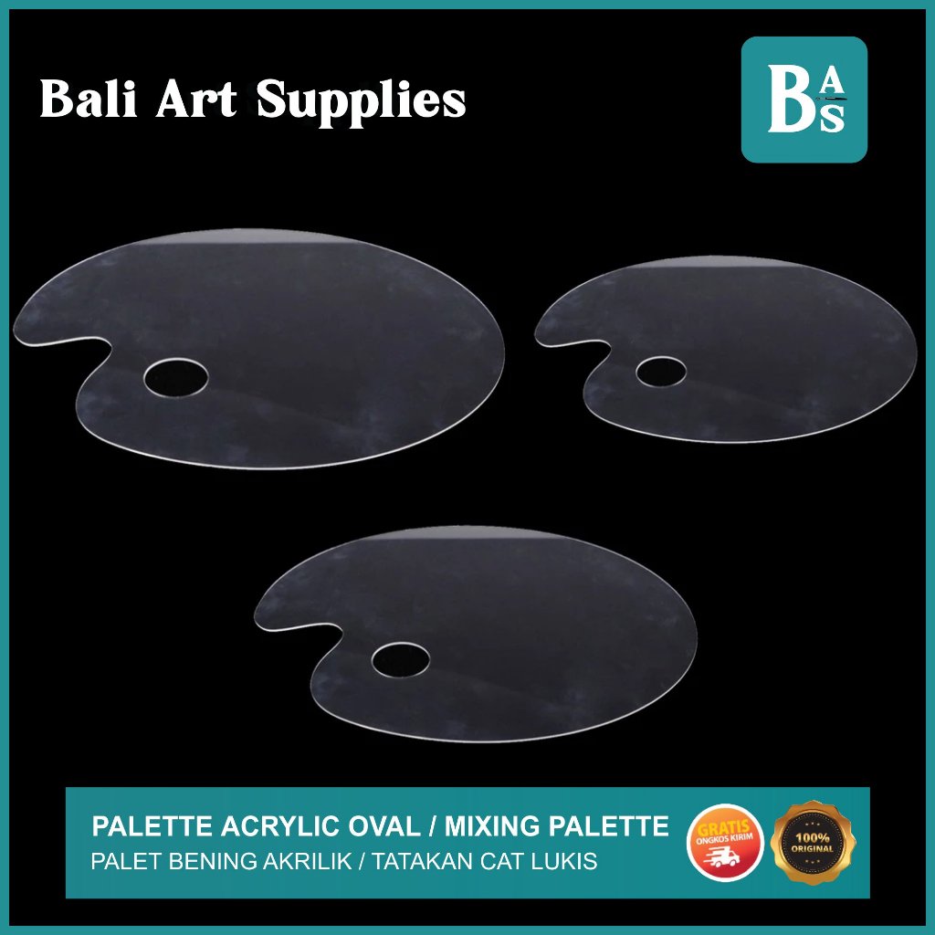 

Palet Acrylik Oval | Clear Acrylic Oval Painting Palette thicknes 3mm | Palet Bening | Palet Lukis | Palet Transparant | Tatakan Cat | Mixing Palet | Peralatan Melukis dan Menggambar Terlangkap dari Bali Art Supplies