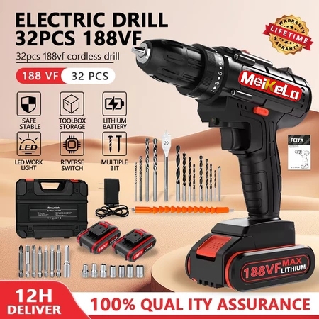 CORDLESS CHARGER BOR BATERAI/ADAPTOR CASE BOR/CHARGER IMPACT/Hand Impact Drill Set Electric Drill 32