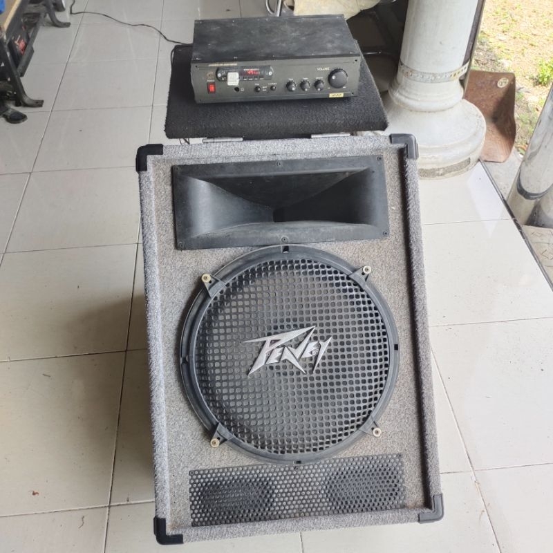 Audio Rumahan, Speaker Aktif Peavey Floor Monitor Speaker 15 inchi + Amplifier Rakitan