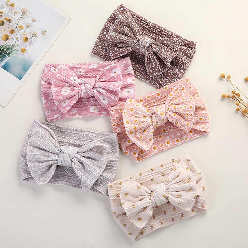 BOBOHO - BANDANA PITA BAYI / BANDO KAIN ANAK PITA LEMBUT DENGAN KAIN MOTIF BUNGA / HEADBAND