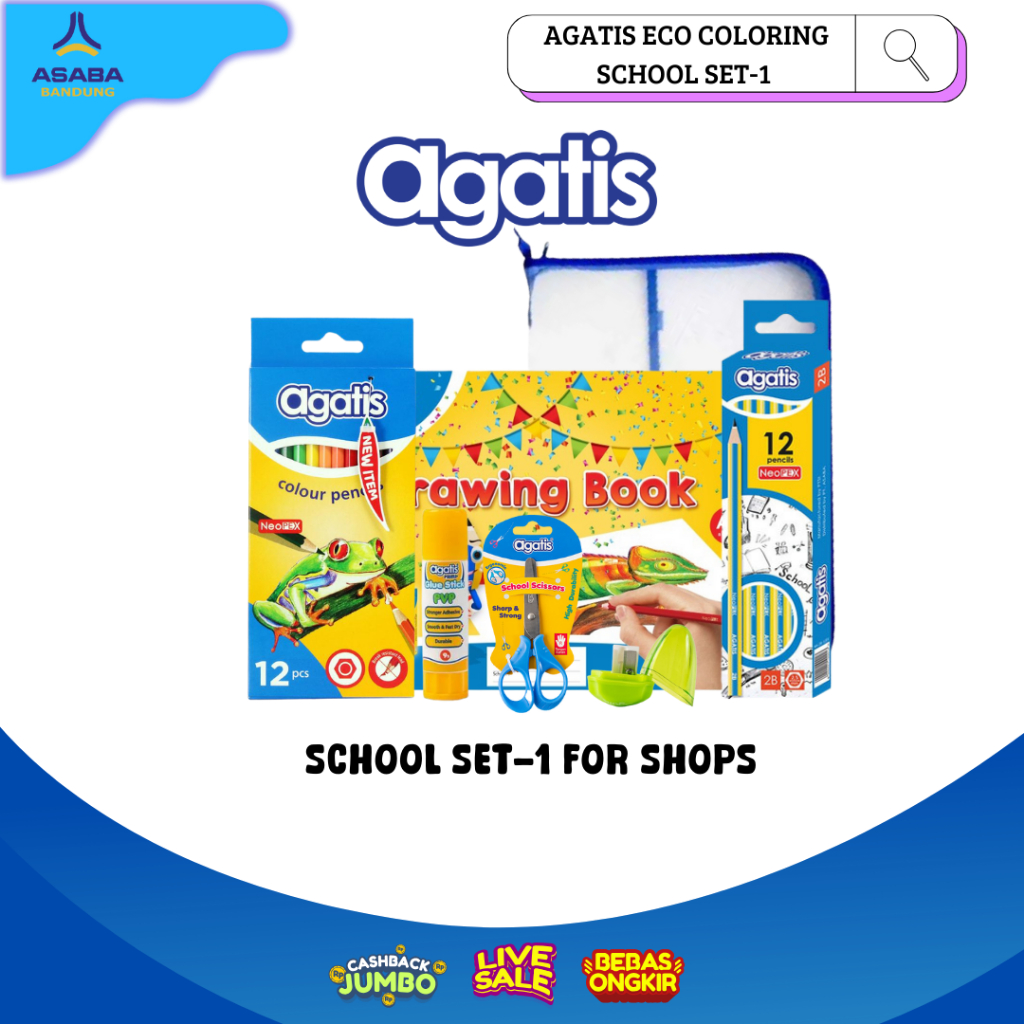 

Asaba Bandung - AGATIS ECO PAKET SCHOOL SET-1 for SHOPS / ALAT TULIS MEWARNAI LENGKAP