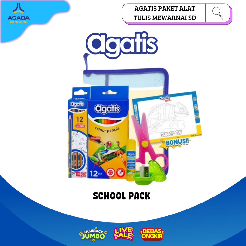 

Asaba Bandung - AGATIS - Paket Alat Tulis Mewarnai SD / Set Lengkap Sekolah