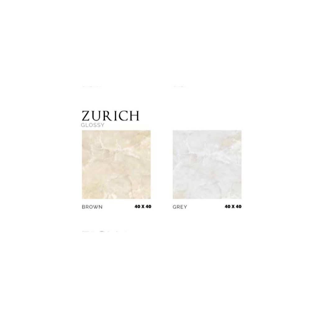 ASIA TILE FLOOR TILE ZURICH GLOSSY BROWN & GREY 40X40