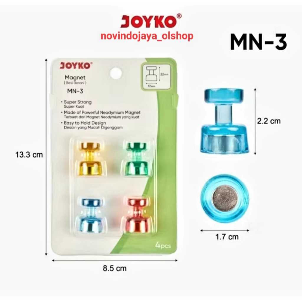 

MAGNET BESI BERANI JOYKO MN-3 ISI 4 PCS TERMURAH