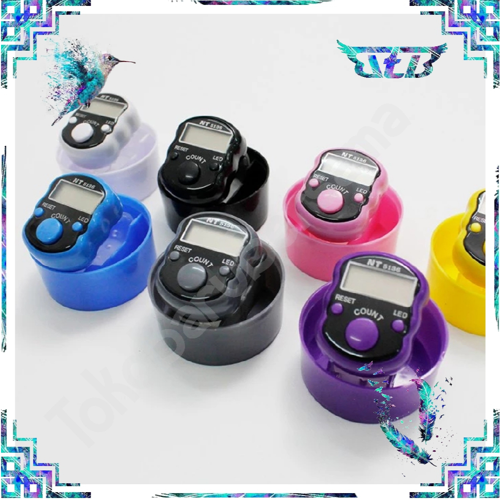 TBB Tasbih Digital LED Mini Alat Hitung Jari Free Kotak Model Bulat R1188
