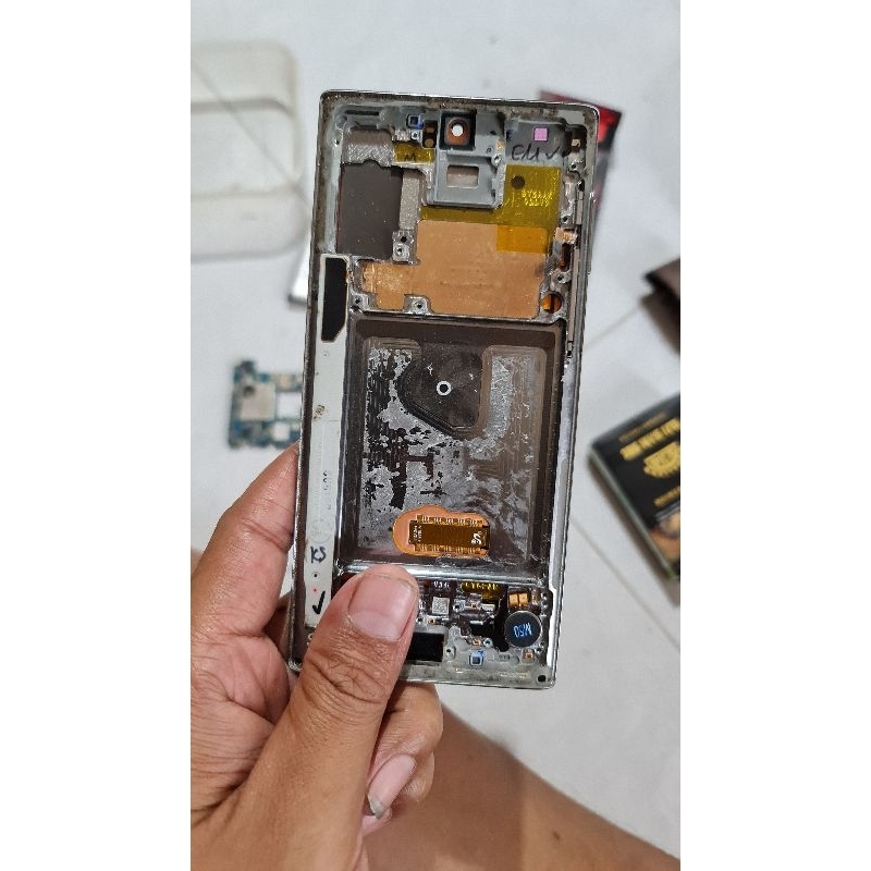 FRAME DUDUKAN LCD SAMSUNG NOTE 10 ORI COPOTAN