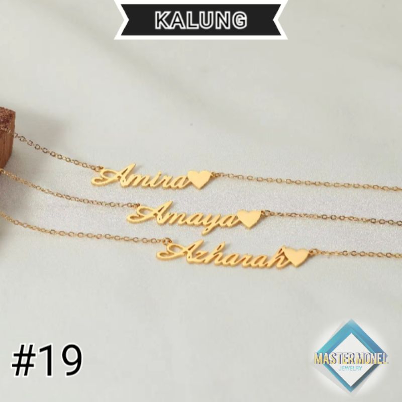cod kalung nama titanium kalung titanium wanita kalung titanium anak