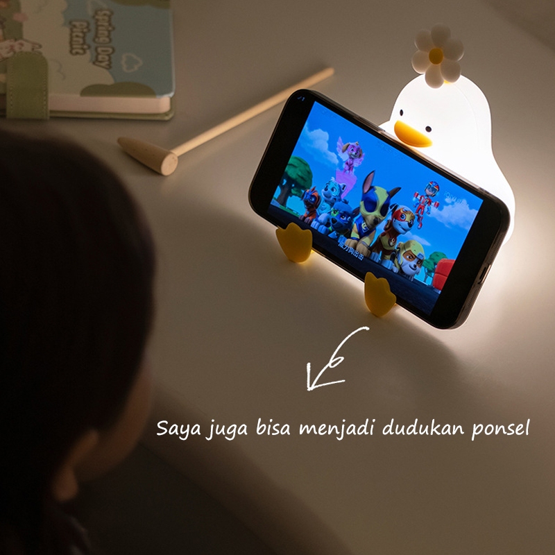 QH Warm Light Quby Lamp Tidur Quby Pentol Lampu Tidur Quby Star Moly Soft Head Touch Dimmer Lamp