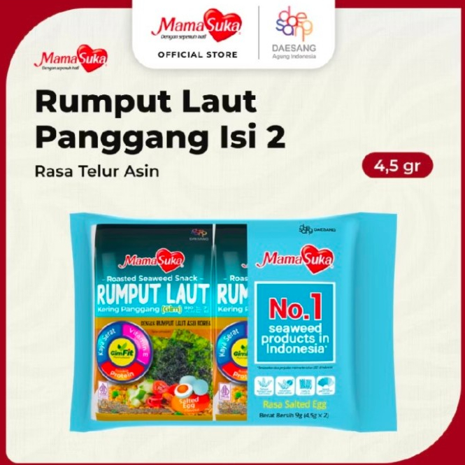 

MamaSuka - Rumput Laut Panggang Salted Egg Isi 2 @4,5 gr