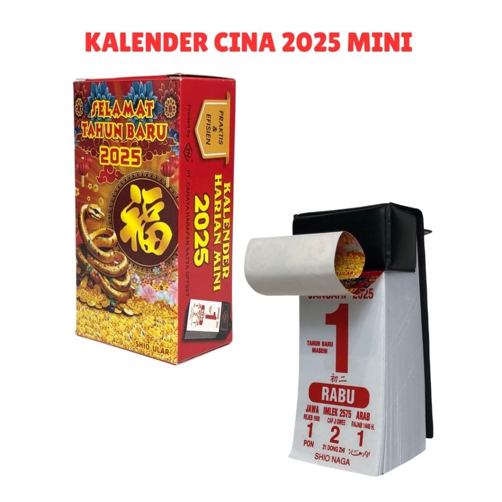 

Kalender Blok Harian China Ukuran Kecil Tahun 2025 Model Sobek Kalender Mini - SHABG