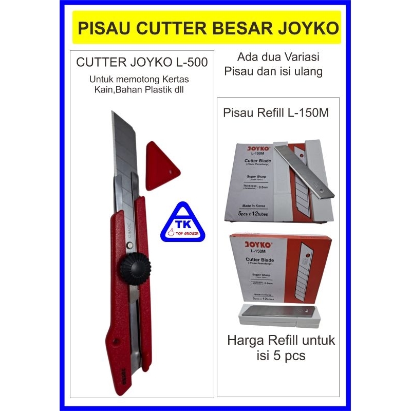

JOYKO CUTTER BESAR PISAU KARTER PEMOTONG KERTAS SILET L-500