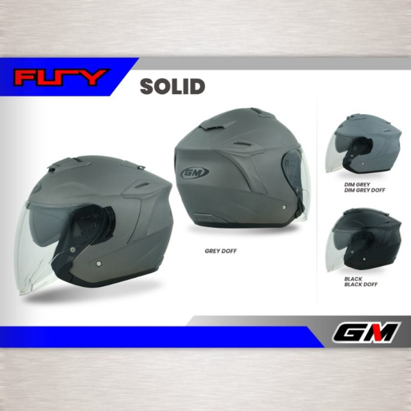 Helm GM FURY Solid Double Visor Original