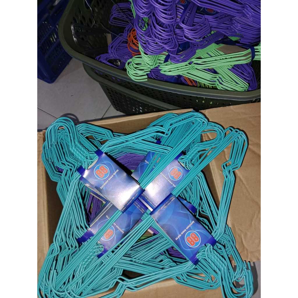 Hanger Kawat Warna Stainless Steel Tebal / Hanger Kawat Anti Karat - Putih Polos