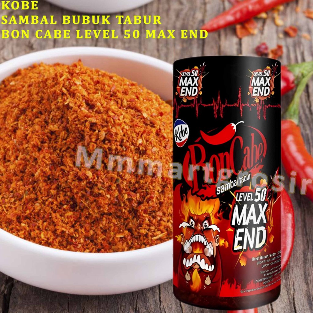 

Kobe / Sambal Bubuk Tabur / Bon Cabe Level 50 Max End / 30gr