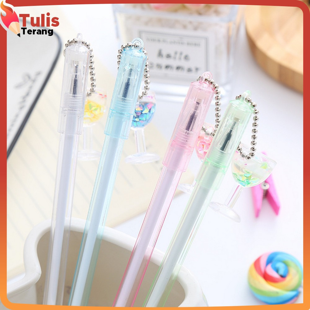 

Pena Gel Bolpen Unik Alat tulis kantor Gel karakter Pulpen Gelas Gantungan Pen Karakter Minuman Cangkir Tulis Terang A34