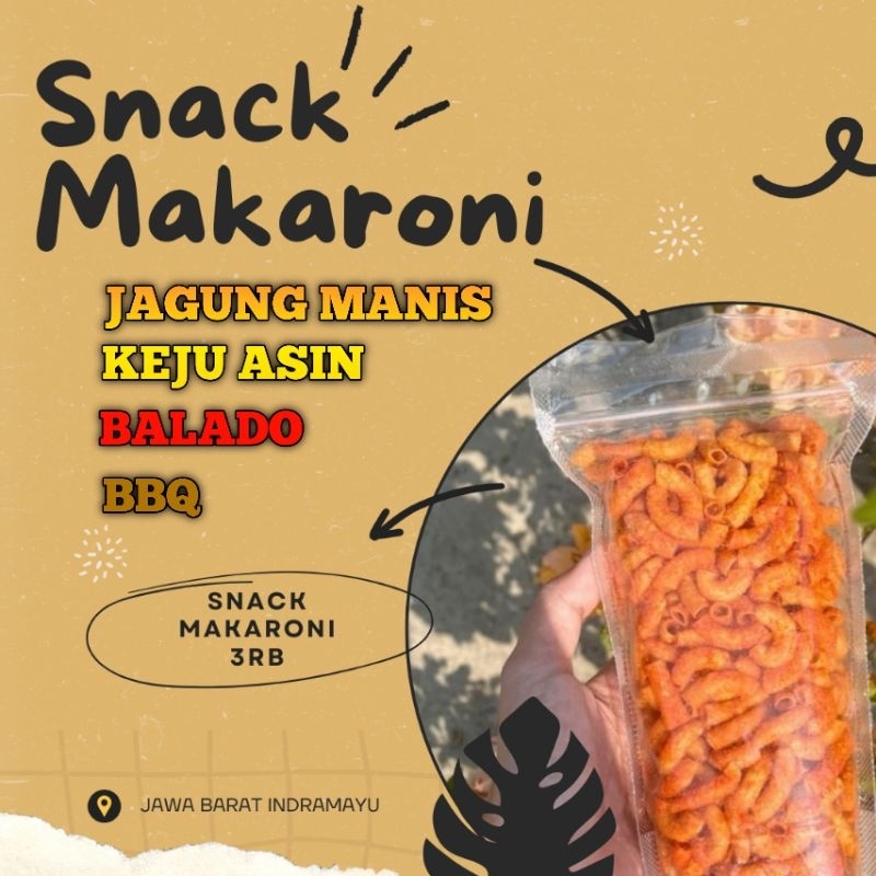 

makaroni snack 65gr Rasa jagung manis, keju asin,Balado, BBQ