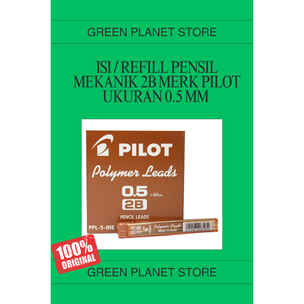 

Isi / Refill Pensil Mekanik 2B Merk Pilot Ukuran 0.5 mm ( Isi 12 tube )