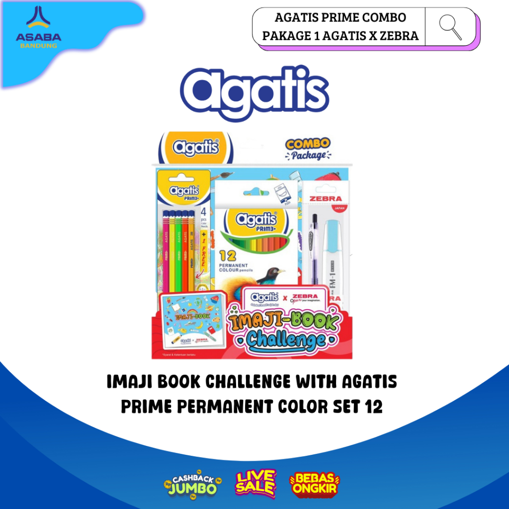 

Asaba Bandung - Agatis - Paket Mewarnai dan Menggambar Kombo 1 Imaji Book Agatis X Zebra