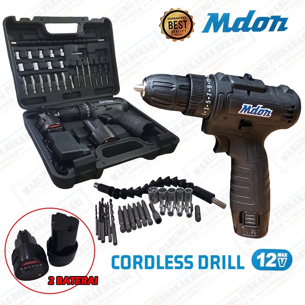 PROMO MDON Mesin Bor Baterai Tangan 12V Bor Listrik Bor cas Bor mini Bor portable Obeng listrik Cord