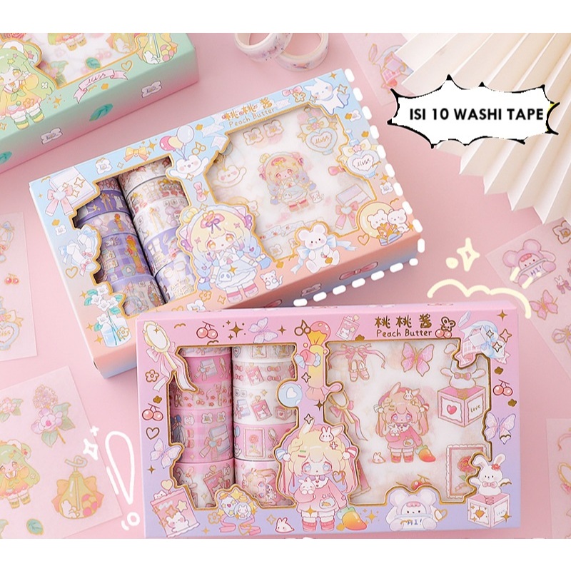 

Set Washi Tape and sticker Aesthetic Cute Waterproof