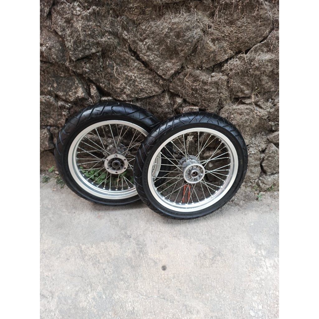 RODASET SUPERMOTO KLX ORIGINAL COPOTAN KLX D TRACKER NEW RING 17 VELG ORI TAKASAGO EXCEEL ASIA LEBAR