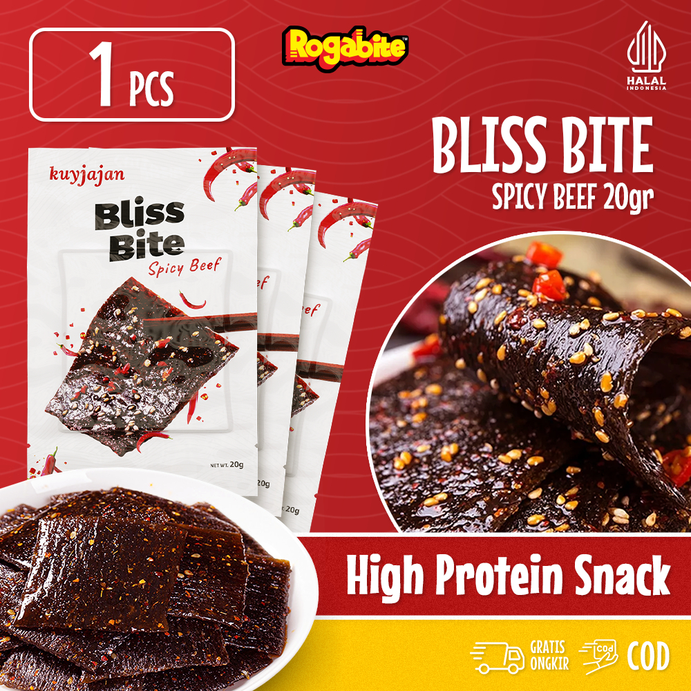 

Rogabite - [Halal] Snack Bliss Bite Beef 20gr Camilan Pedas Makanan Ringan Snack | Latiao Halal
