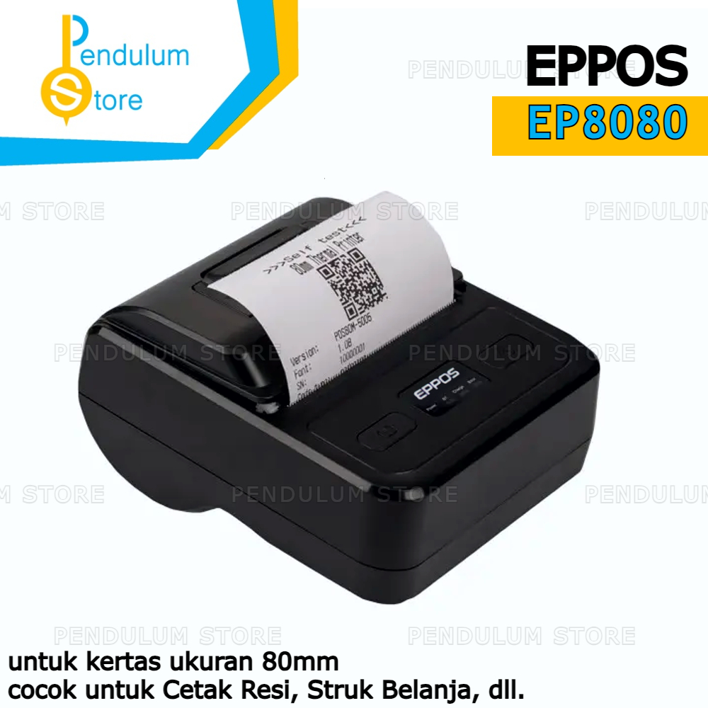 Printer EPPOS EP8080 Portable Mini Thermal Printer Bluetooth pakai kertas 80mm Rechargeable Cocok un