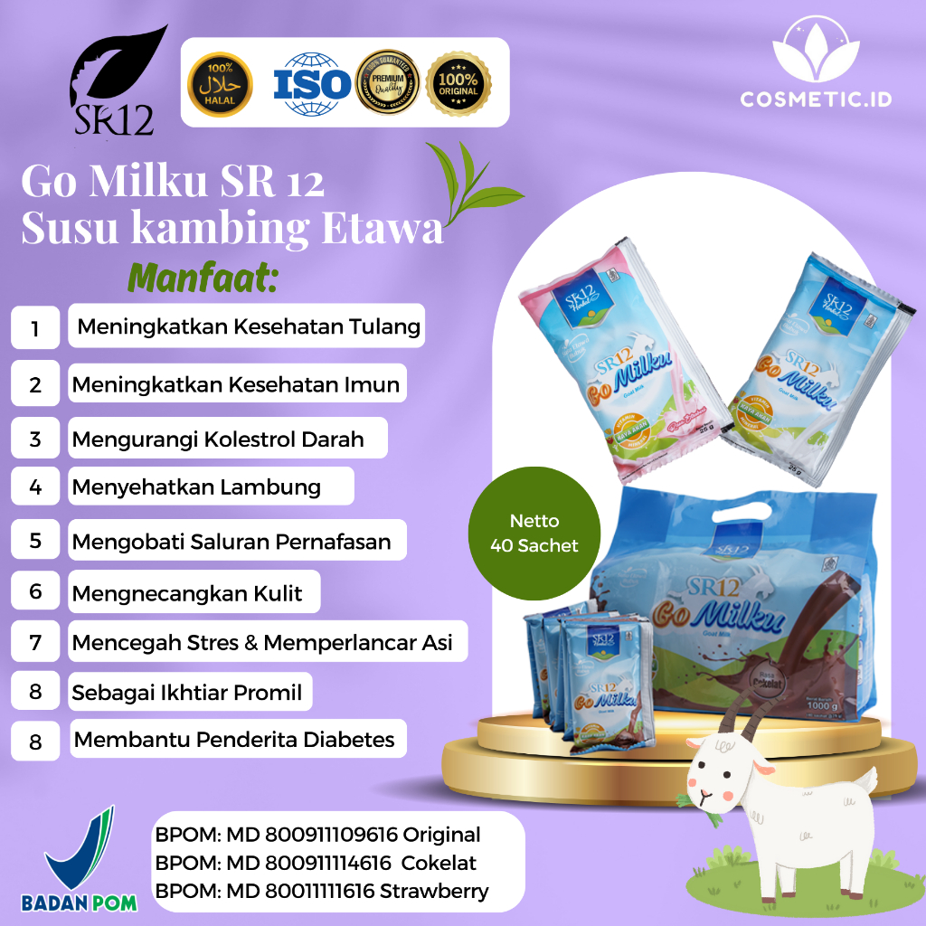 

Gomilku Sachet SR12 Susu Kambing Etawa Isi 40pcs Original