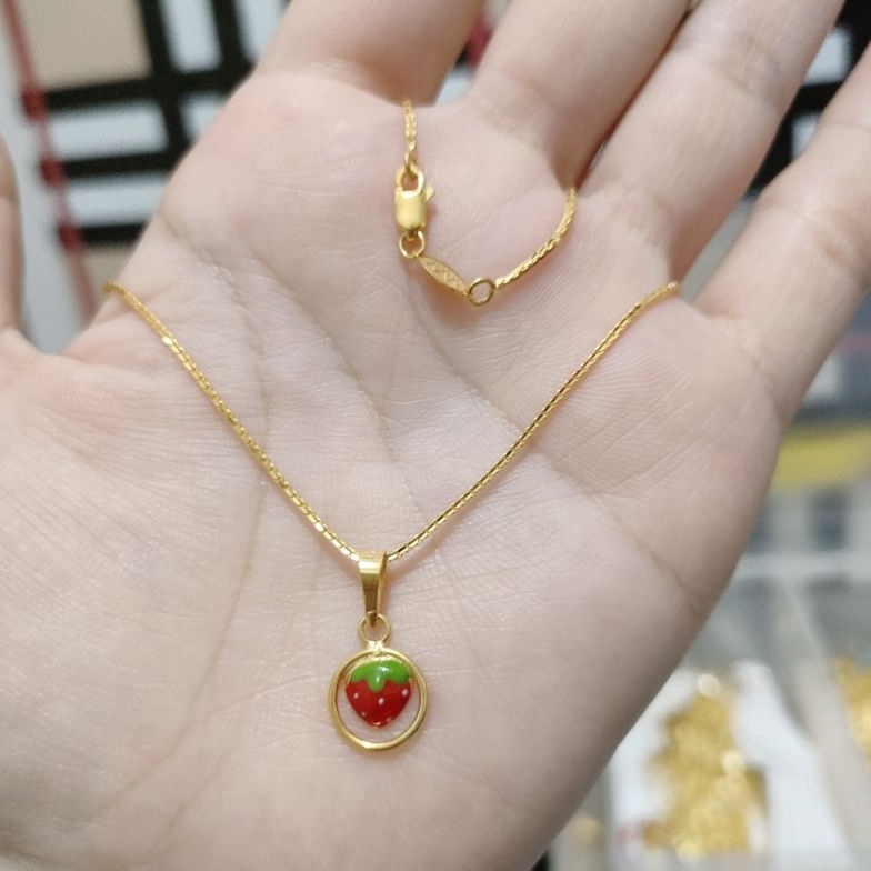 ART W42R KALUNG ANAK SANTA  LIONTIN WARNA PERAK 925 LAPIS EMAS