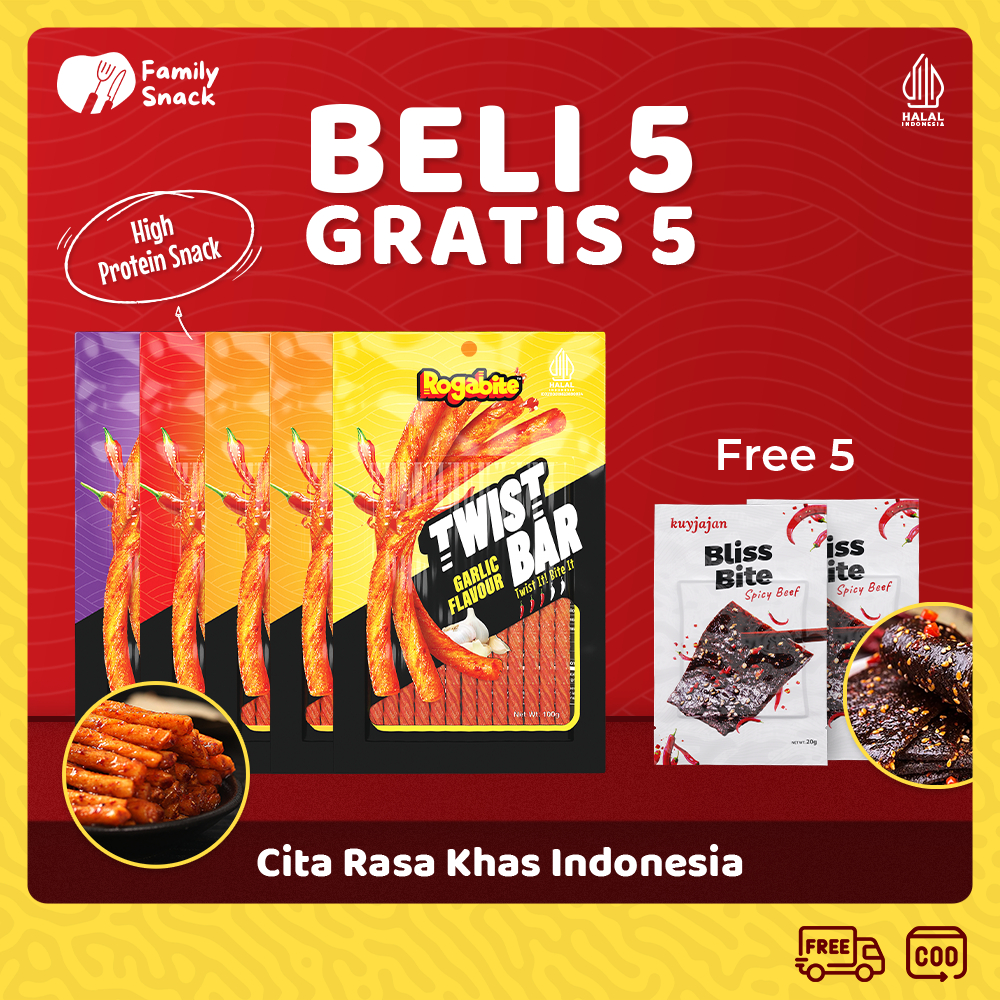 

Family Snack - [Halal] [Buy 5 Get 5] Twist Bar Free Bliss Bite | Snack Bundle | Camilan Makanan Ringan Tinggi Protein | Latiao Halal