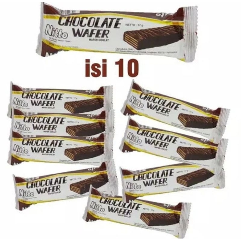 

wafer coklat nitto/wafer nitto renceng isi 10/snack jadul