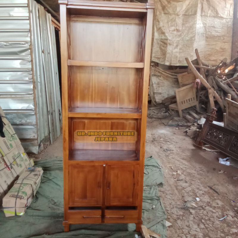 Rak buku kecil + almari kecil + laci - Rak serbaguna mebel jepara kayu jati