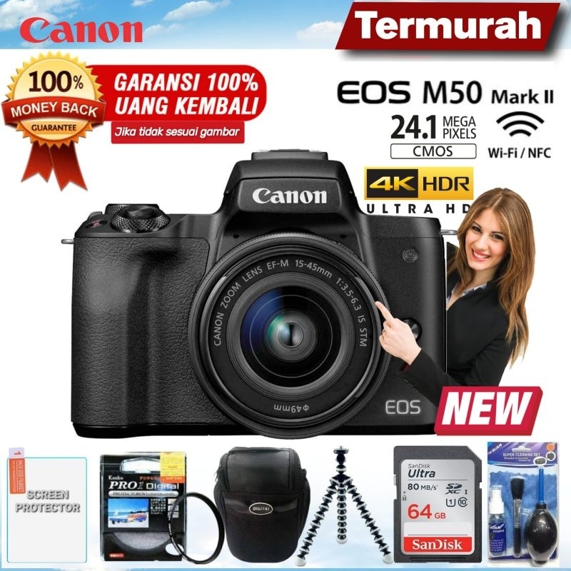 KAMERA CANON EOS M50 Mark II PRODUK ORIGINAL DAN GARANSI ( M50ii )