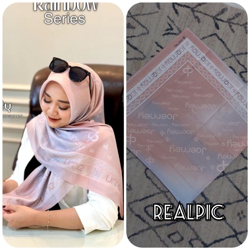 NUANSA PINK hijab segiempat denay voal motif semarang